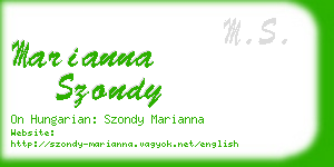 marianna szondy business card